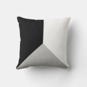 黒いグレーと白の抽象芸術幾何形状 クッション (裏面)