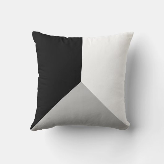 黒いグレーと白の抽象芸術幾何形状 クッション (裏面)