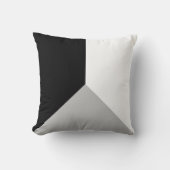 黒いグレーと白の抽象芸術幾何形状 クッション (正面)