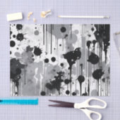 黒いグレーと白の抽象芸術 薄葉紙 (クラフト)