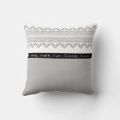 黒いグレーと白モダン クッション (裏面)