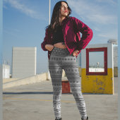 黒いグレーのグラデーションパターンレギンス レギンス