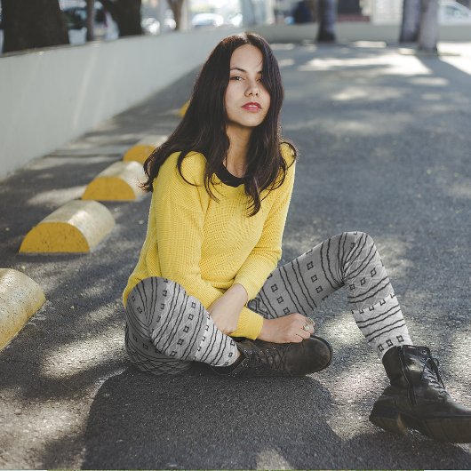 黒いグレーのグラデーションパターンレギンス レギンス