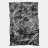 黒いグレーのステンドスクウェア、「間違ったブラシストローク」 キッチンタオル (縦)