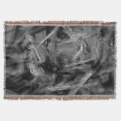 黒いグレーのステンドスクウェア、「間違ったブラシストローク」 スローブランケット (正面)