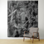 黒いグレーのステンドスクウェア、「間違ったブラシストローク」 タペストリー (インサイチュ)