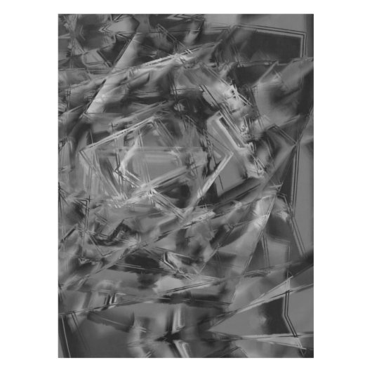 黒いグレーのステンドスクウェア、「間違ったブラシストローク」 テーブルクロス (正面)