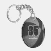 黒いグレーのチームは男の子のバスケットボールの女の子に色を付ける キーホルダー (正面左)