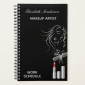 黒いグレーのメイクアーティストスタイリスト プランナー手帳 (正面)