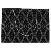 黒いグレーの抽象芸術ジオメトリパターン ラージペーパーバッグ (裏面)