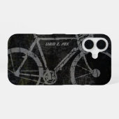 黒いグレーの自転車 iPhone 16ケース (裏面横)