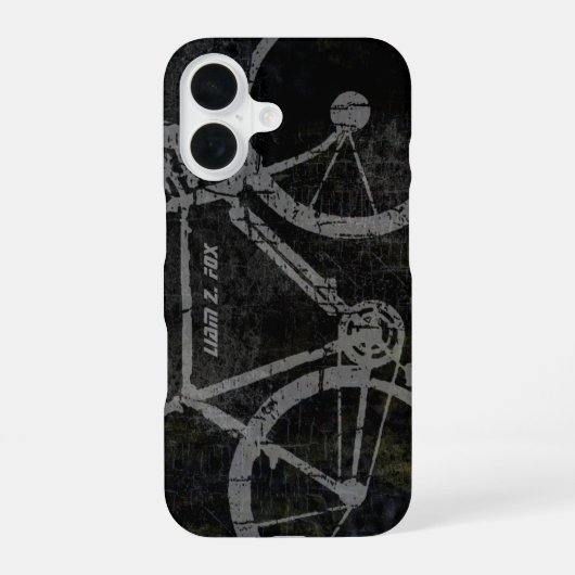 黒いグレーの自転車 iPhone 16ケース (裏面)