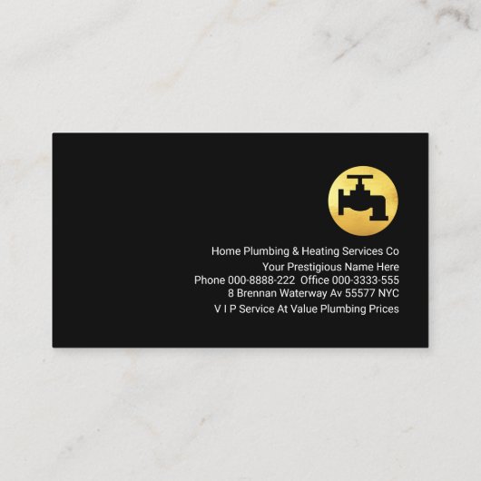 黒いグレーの金ゴールドタブ配管 名刺 (裏面)