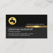 黒いグレーの金ゴールドタブ配管 名刺 (正面)