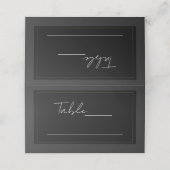 黒いグレーの金ゴールドモダンのミニマル座席配置 プレイスカード (外部開封)