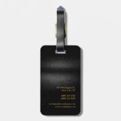 黒いグレーの金ゴールド色のラモノグラムのイモダンン ラゲッジタグ (裏面縦)