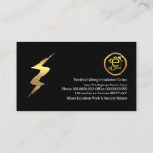 黒いグレーの電気稲妻層 名刺 (裏面)