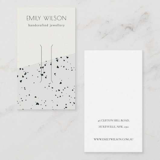 黒いグレーのTerrazzoテクスチャヘアクリップの表示 名刺 (正面/裏面)