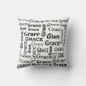 黒いグレース名（白） クッション (裏面)