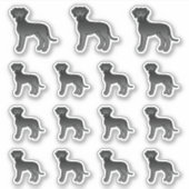 黒いグレートデーン かわいいキャラクター 犬 シール (正面)