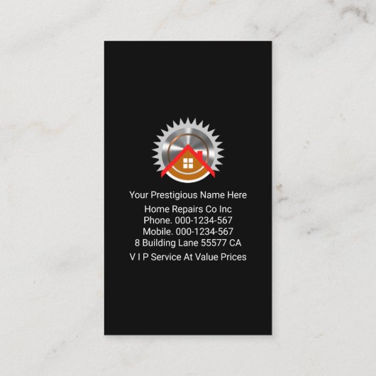 黒いグレーレイヤー金ゴールドラインHandyman 名刺 (裏面)