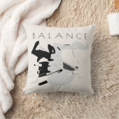 黒いグレー前向きシェードの「バランス」メッセージ クッション (ブランケット)