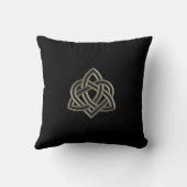 黒いケルト族の三位一体のハートの結び目の装飾用クッション クッション (裏面)