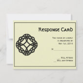 黒いケルト族の永遠の結び目の応答カード 出欠カード (正面)