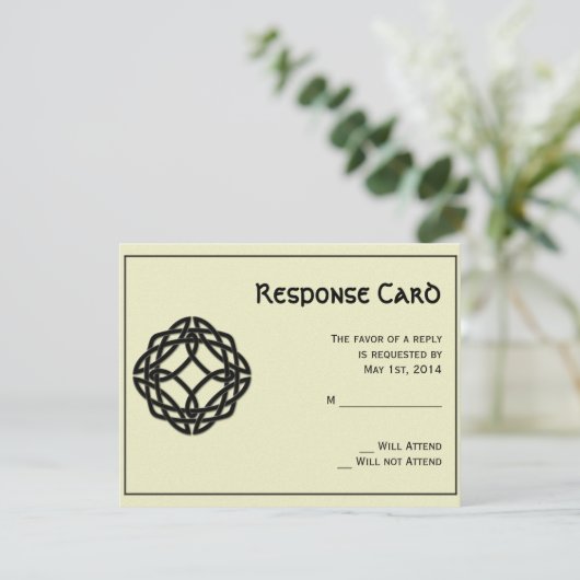 黒いケルト族の永遠の結び目の応答カード 出欠カード (スタンド正面)