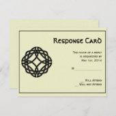 黒いケルト族の永遠の結び目の応答カード 出欠カード (正面/裏面)