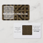 黒いケルト結び目模様の軽い革 名刺 (正面/裏面)