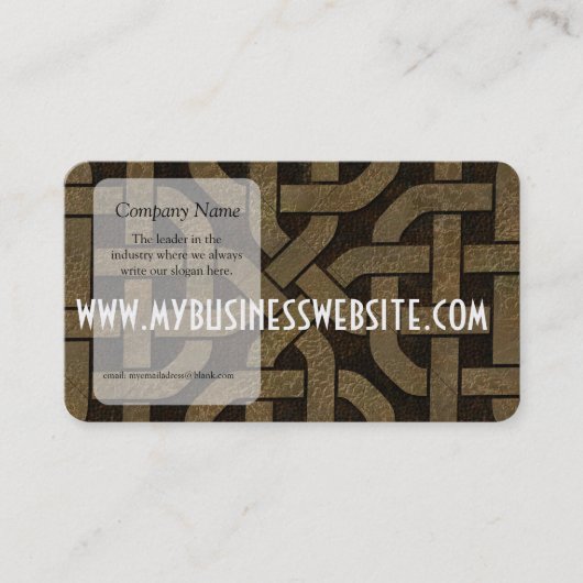 黒いケルト結び目模様の軽い革 名刺 (正面)