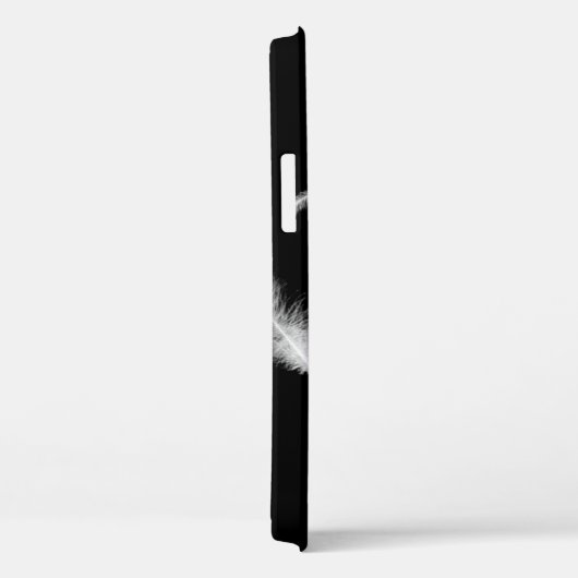 黒いケースに白い羽毛を入れたiPhoneケース Case-Mate iPhoneケース (裏面 / 右)