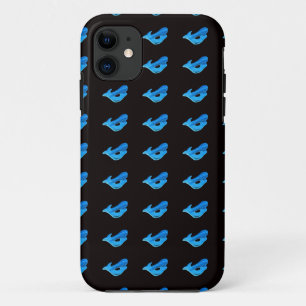 黒いケースの青い人魚の模様 iPhone 11 ケース