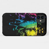 黒いケースメイトiPhone CAに虹色のブル象 Case-Mate iPhoneケース (裏面(横))