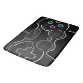 黒いゲームコントローラー ゲーマー バスマット (アングル)