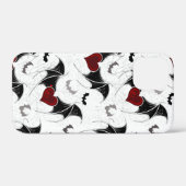 黒いコウモリの羽を持つハロウィンのハート Case-Mate iPhoneケース (裏面 (横))