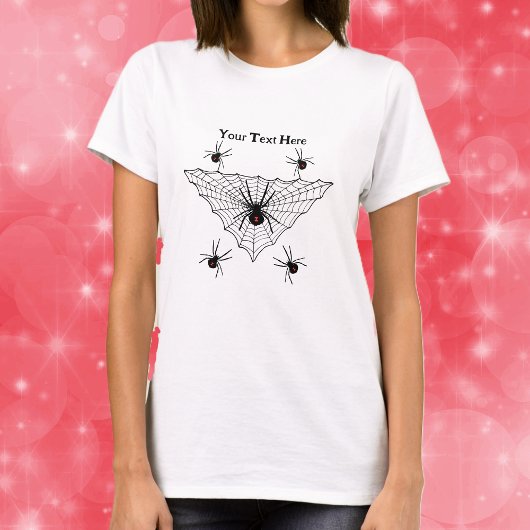 黒いコガネグモと三角のクモの巣 Tシャツ