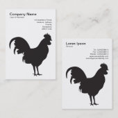 黒いコケレル – 黒の上に白 名刺 (正面/裏面)