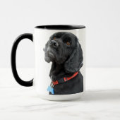 黒いコッカースパニエルの頭部のマグ マグカップ (左)