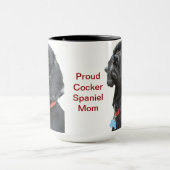 黒いコッカースパニエルの頭部のマグ マグカップ (中央)