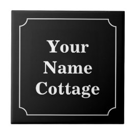 黒いコテシンプルージの白い看板 タイル