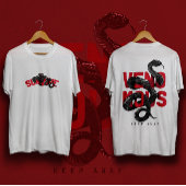 黒いコブラストリートウェアを使用した悪意のあるスローガン Tシャツ