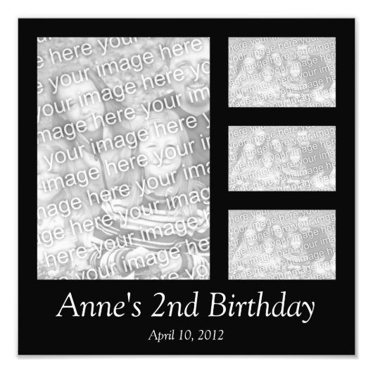 黒いコラージュの写真 フォトプリント            (正面)