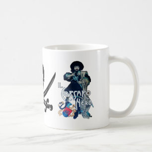 黒いコルセアのスカルが剣を交差した コーヒーマグカップ