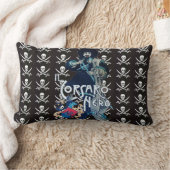 黒いコルセアのスカルが剣を交差した ランバークッション (ブランケット)