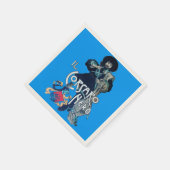 黒いコルセアグレー スタンダードカクテルナプキン (角)