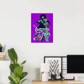 黒いコルセアパープル ポスター (ホームオフィス)