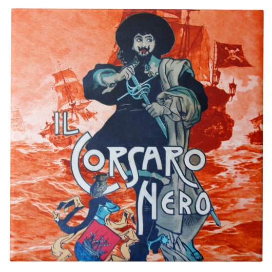 黒いコルセア/海賊船の赤い戦い タイル (正面)