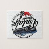 黒いコルベットが付いているヴィンテージのガレージ ジグソーパズル (横)